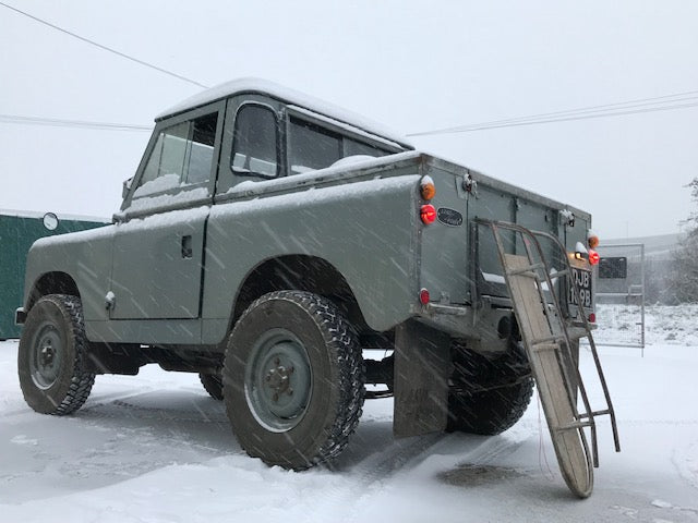 Land rover in the snow