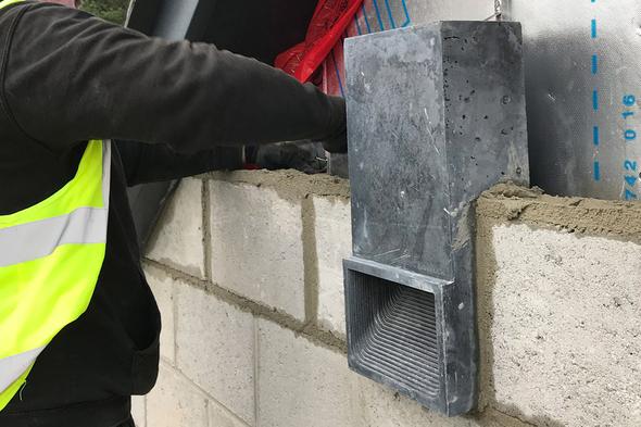 Bat Block being installed in building