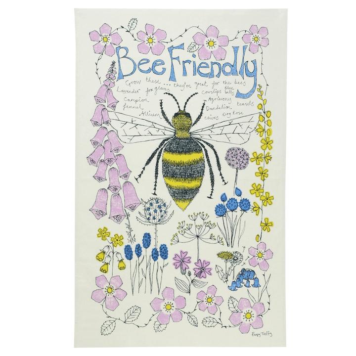 bee friendly tea towel from cornish designer poppy Treffry