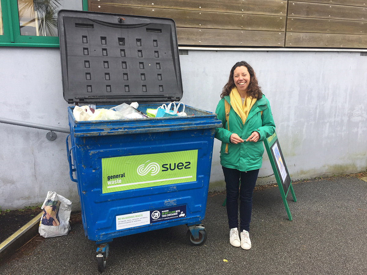 Full bin at litter pick with faye from Green&Blue