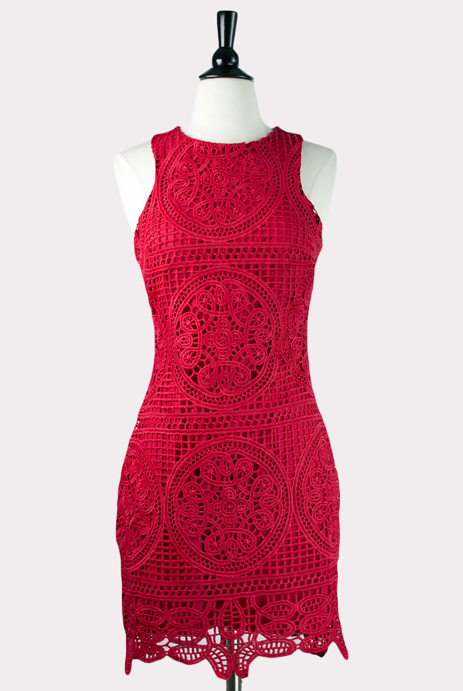 Red Crochet Dress by J.O.A. Hourglass Boutique