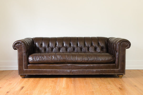 Leather Tufted Sofa Set