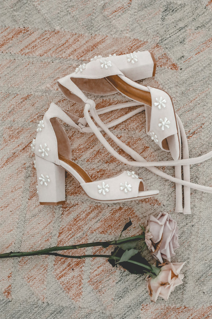 pearl flower wedding shoes