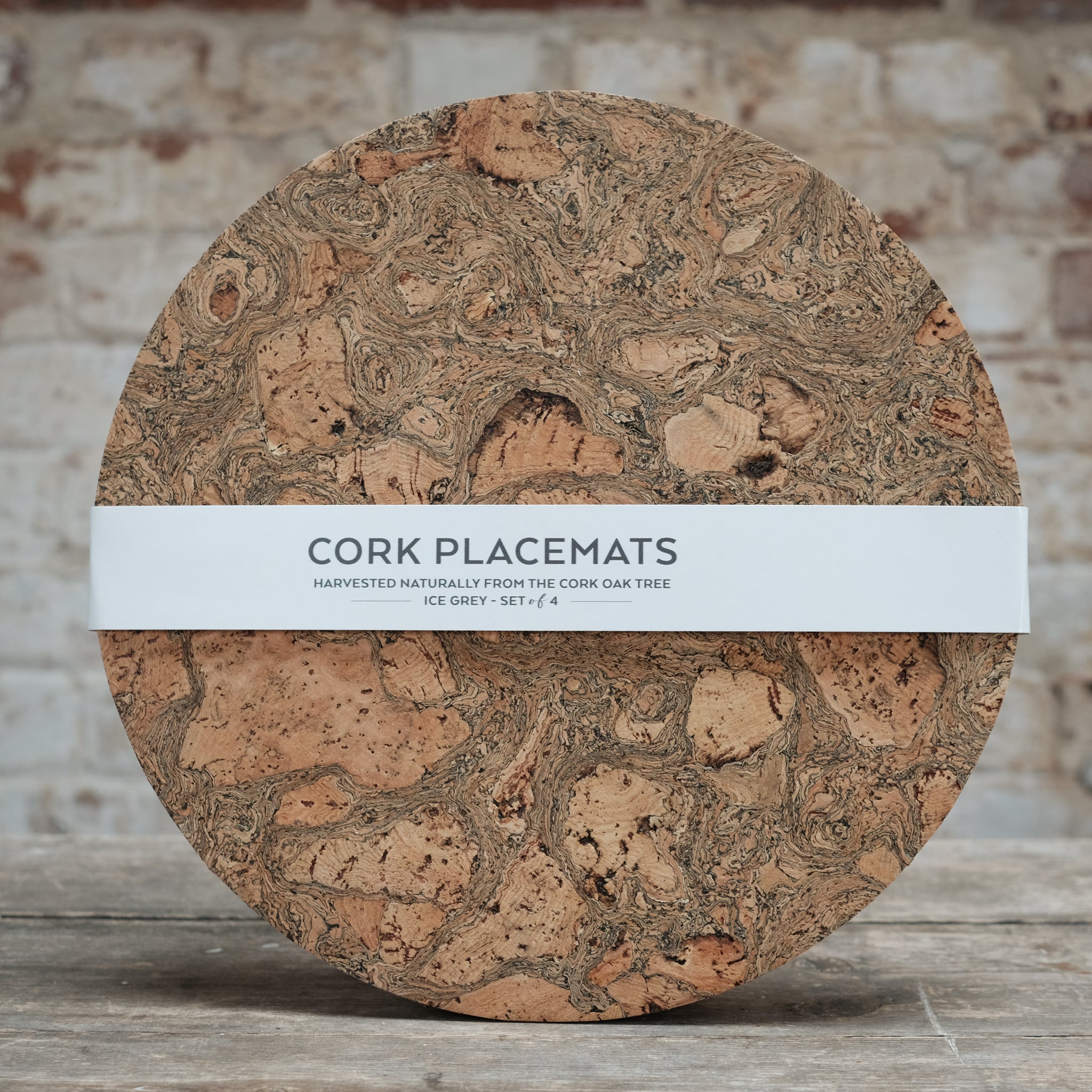 grey cork placemats