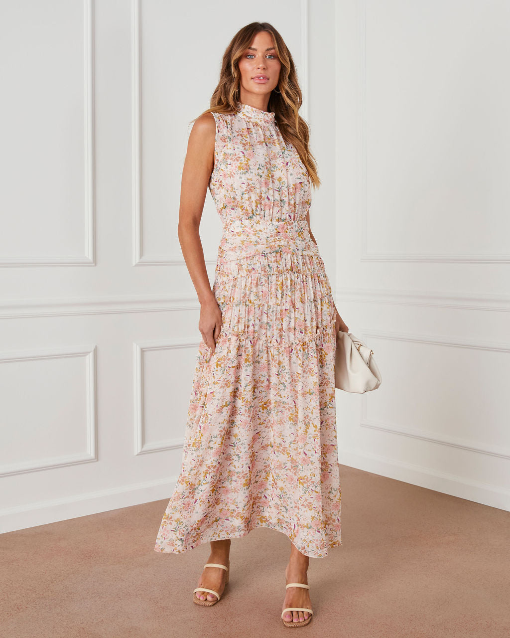 

Amerie Tiered Chiffon Floral Maxi Dress