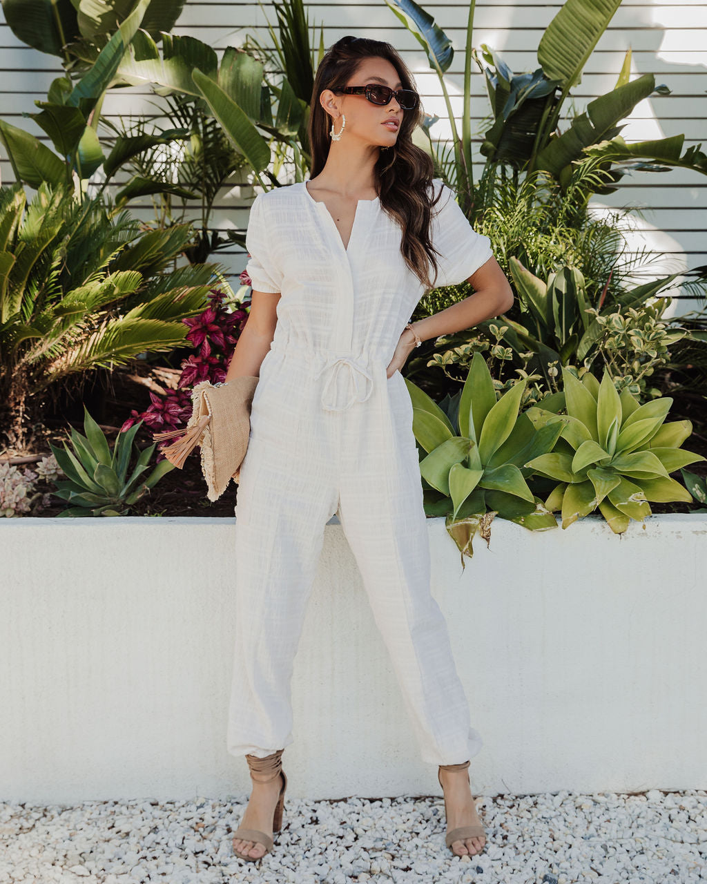 

Costa Cotton Linen Blend Pocketed Jumpsuit