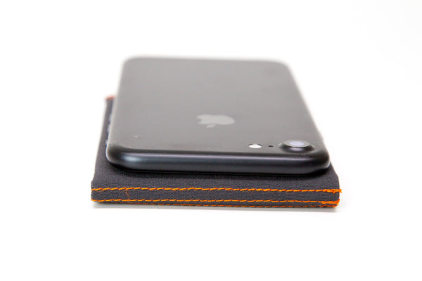 Slim Fold Thin Wallet Charcoal Orange Soft Shell 