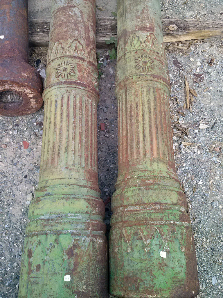 Columnas de hierro de fundición verde cobre. Solo en Anticuable.com