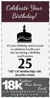 Get 25 18k VIP Membership Club Incentive Points card for celebrating your Birthday.