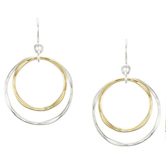 Mixed metal brass silver hoop earring wire