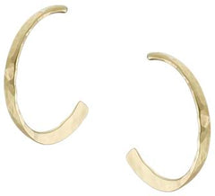 Hammered textured hoop earring post