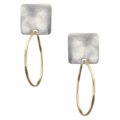 Clip on hoop earrings mixed metal