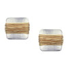 Heavy wire wrap rounded square clip earring