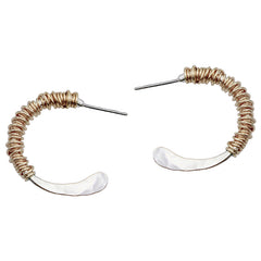 Medium wire wrap post hoop earring 
