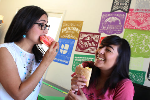 Artist Yreina Flores and daughter Bella