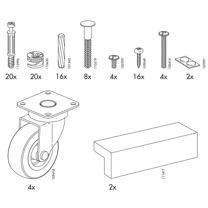 IKEA HOPEN Bedside Table Replacement Parts | Swedish Furniture Parts