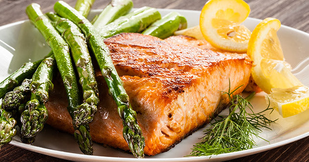 Among the foods that increase testosterone are salmon and green vegetables
