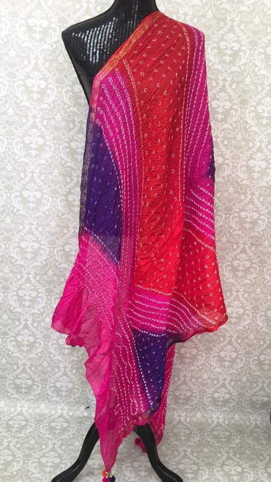 bandhani dupatta silk