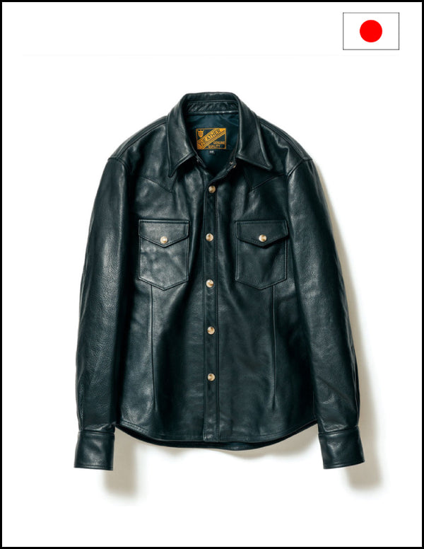 Y'2 Leather SS-13 Steer Oil Western Shirt Black - The Shop Vancouver