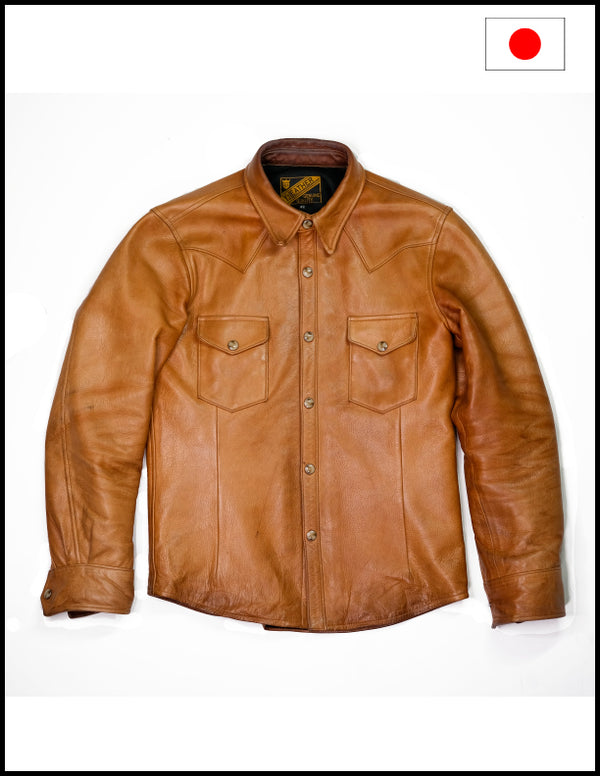 Y'2 Leather SS-13 Steer Oil Western Shirt Camel - The Shop