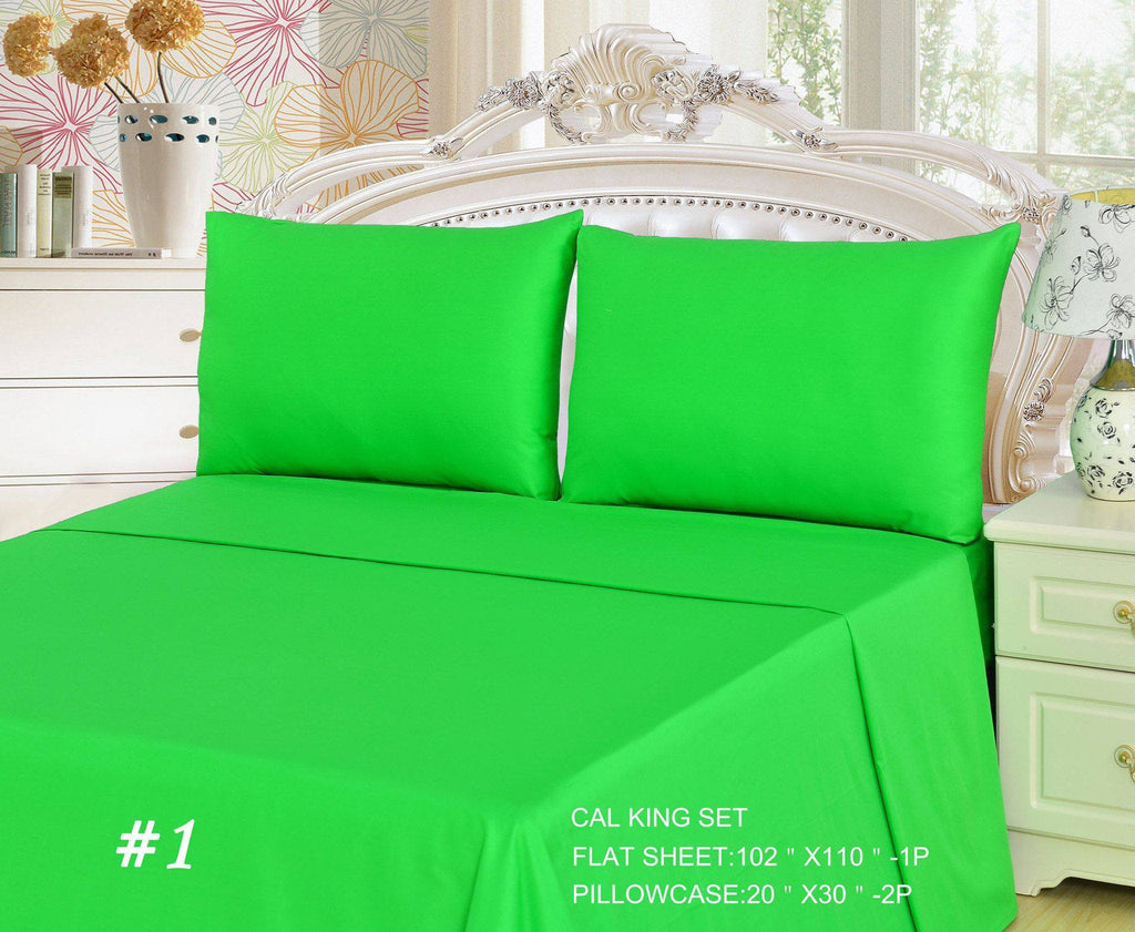 Tache Cotton Lime Green Flat Sheet Bs3pc G Tache Home Fashion