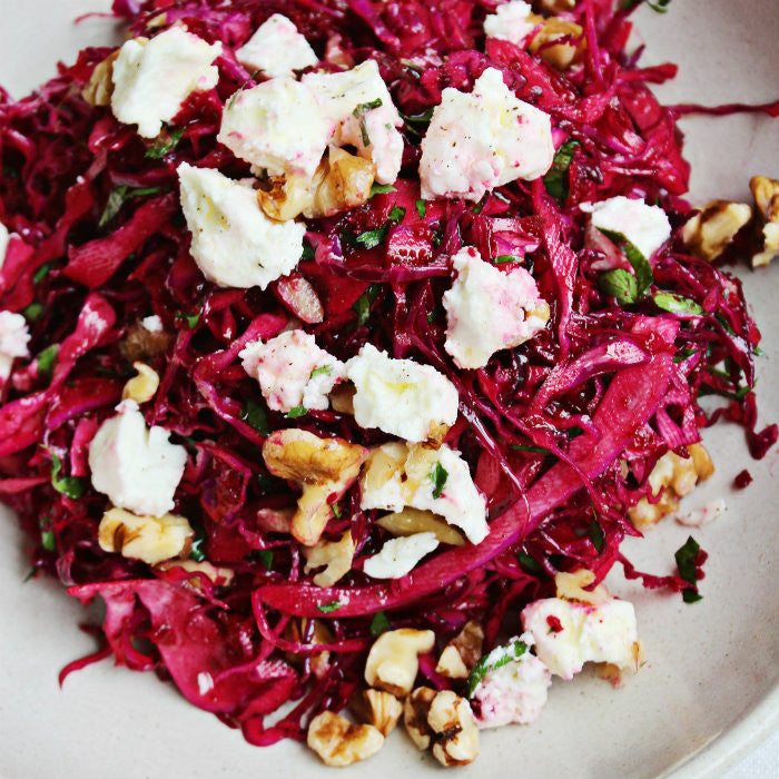 Red Cabbage, Beet and Walnut Slaw