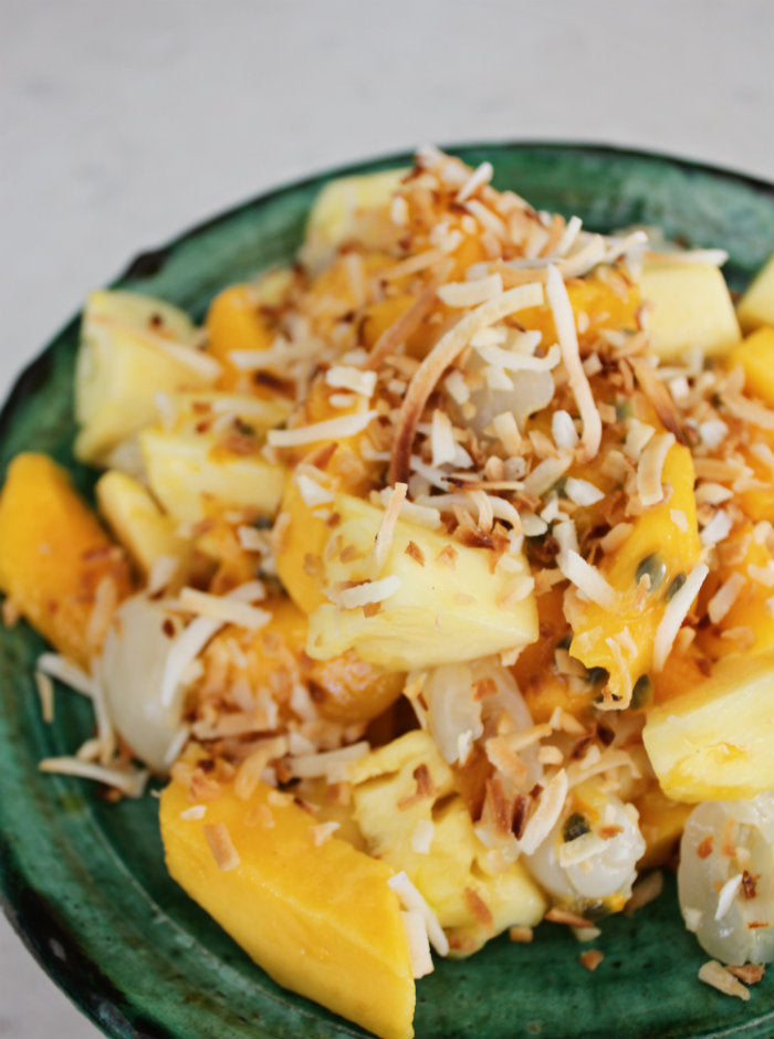 Pineapple Mango Lychee Coconut Fruit Salad
