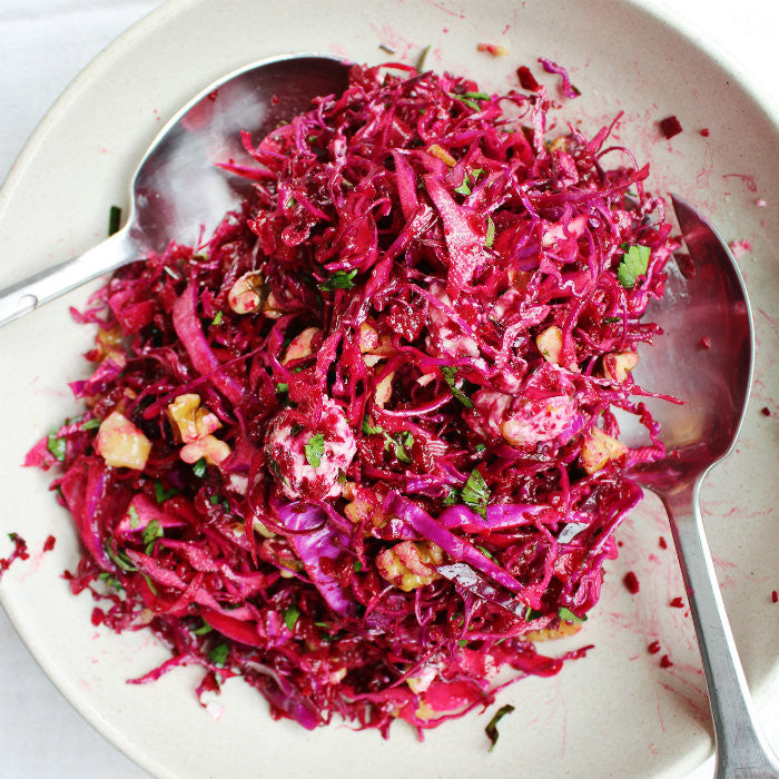 Red Cabbage, Beet and Walnut Slaw