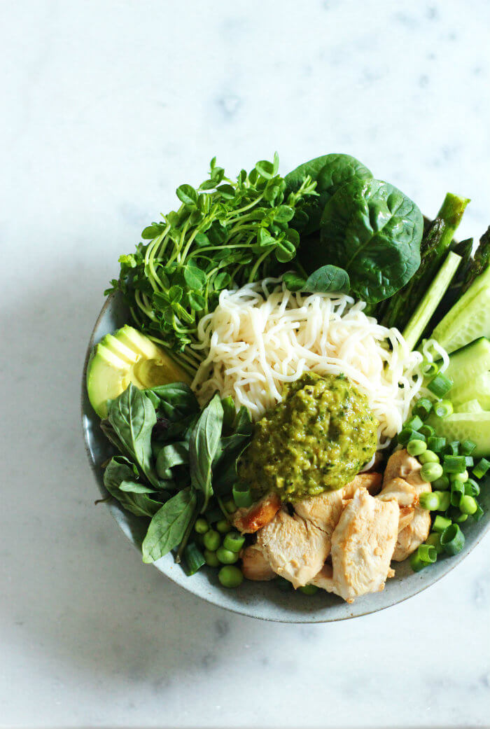 Green Chicken Noodle Salad