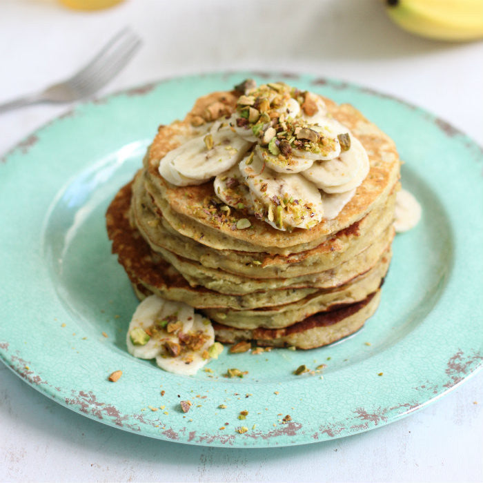 Banana Pancakes with Honey Lemon Syrup