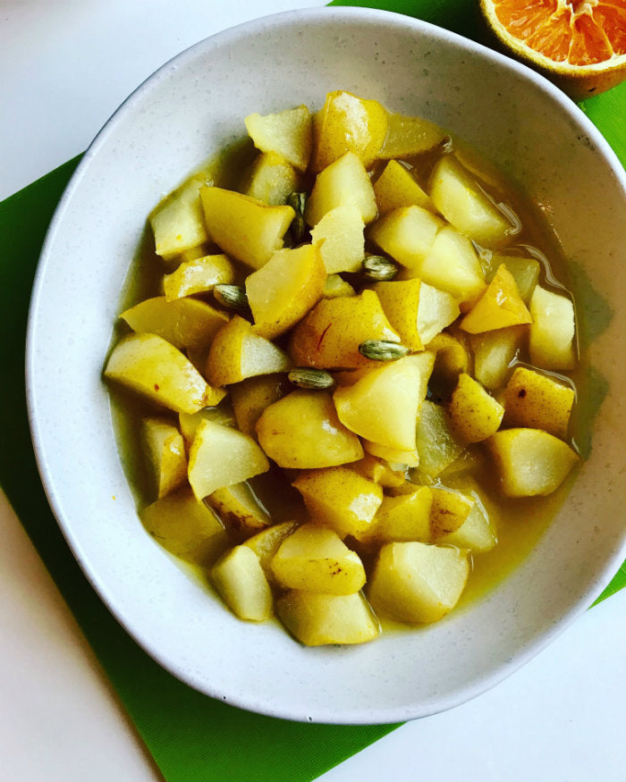 Pear, Saffron & Cardamom Compote