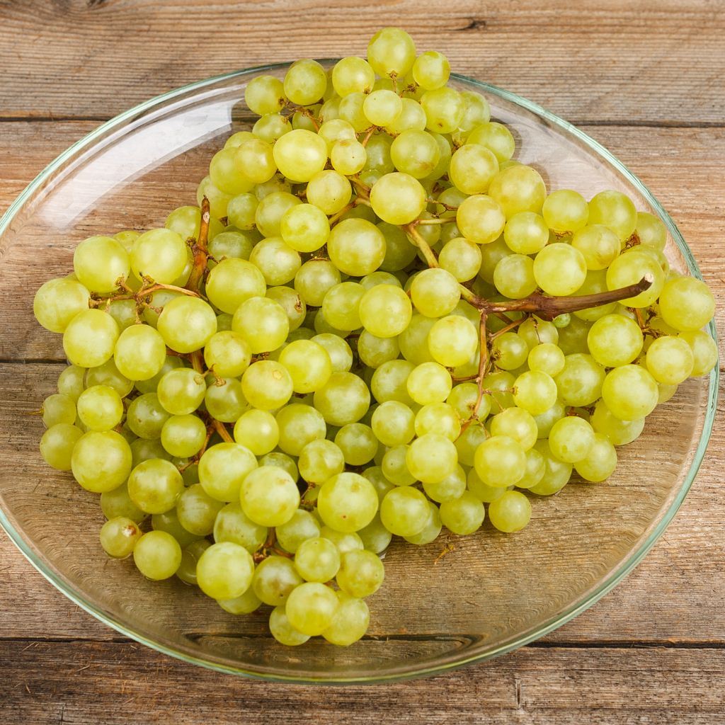 Green Grapes Bowl Organic Farm Products Tasty Green Grape Bunches