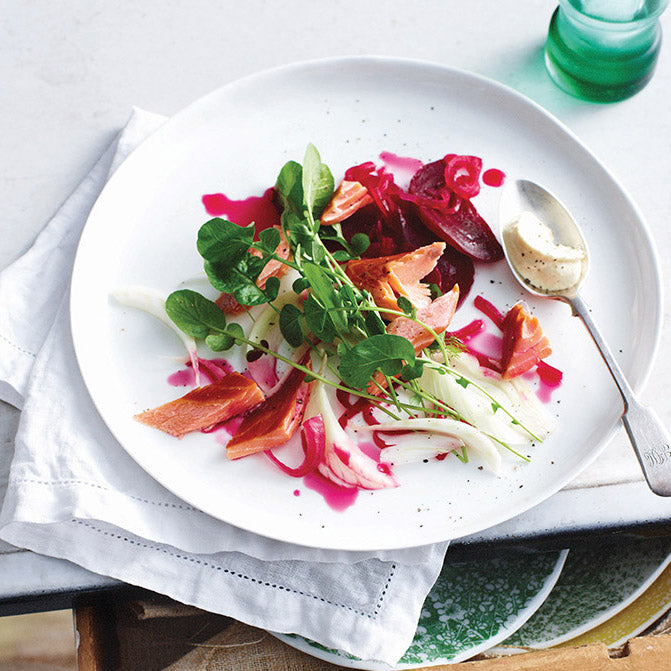 Hot Smoked Trout Salad With Horseradish Cream