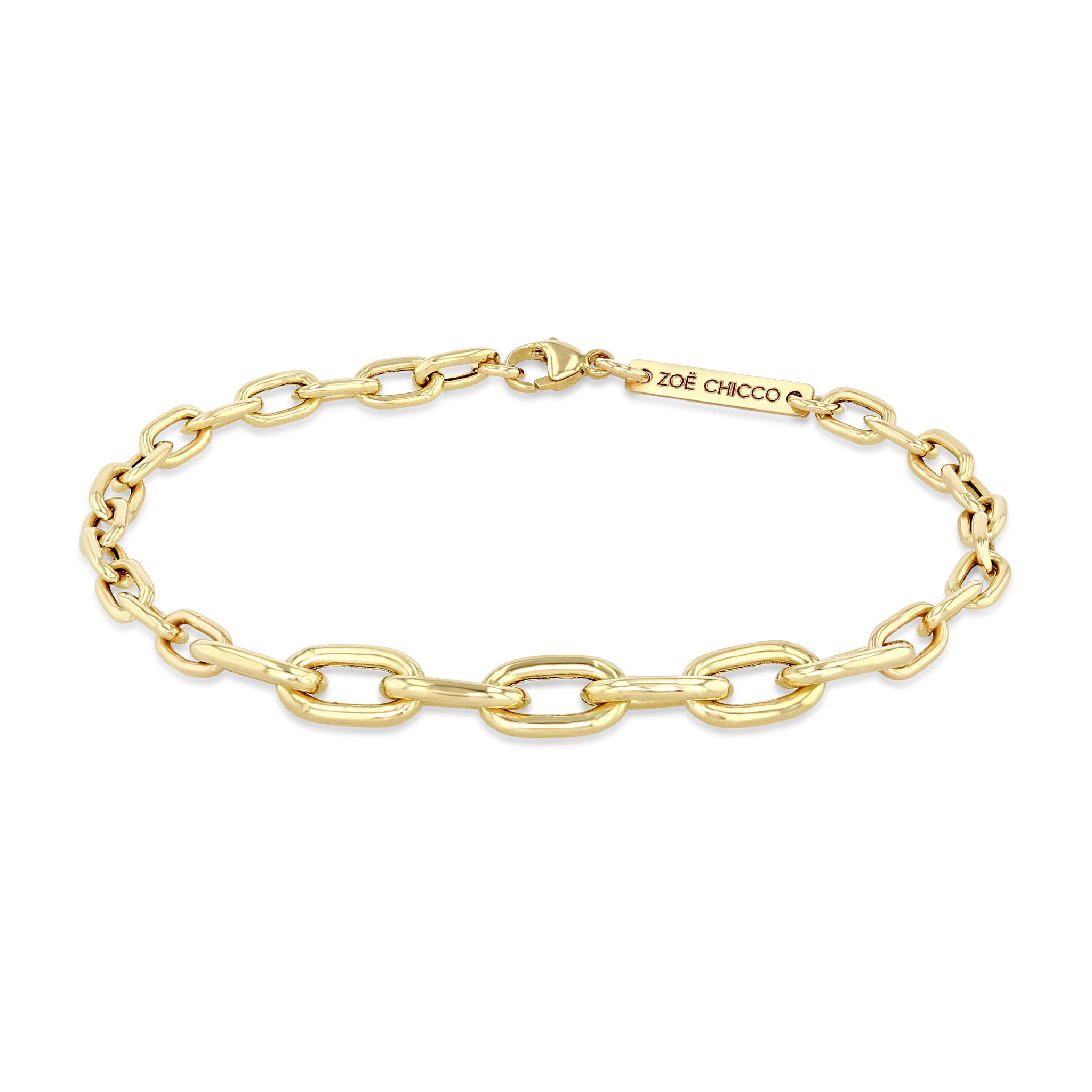 Zoë Chicco 14k Gold Mixed Medium & XL Square Oval Link Chain 