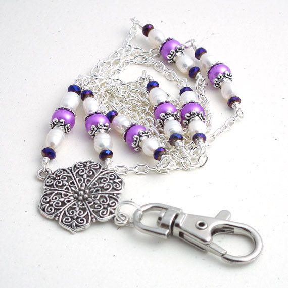  Radiant Orchid Pearl Lanyard