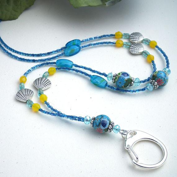  Turquoise Polymer Clay Beaded Lanyard