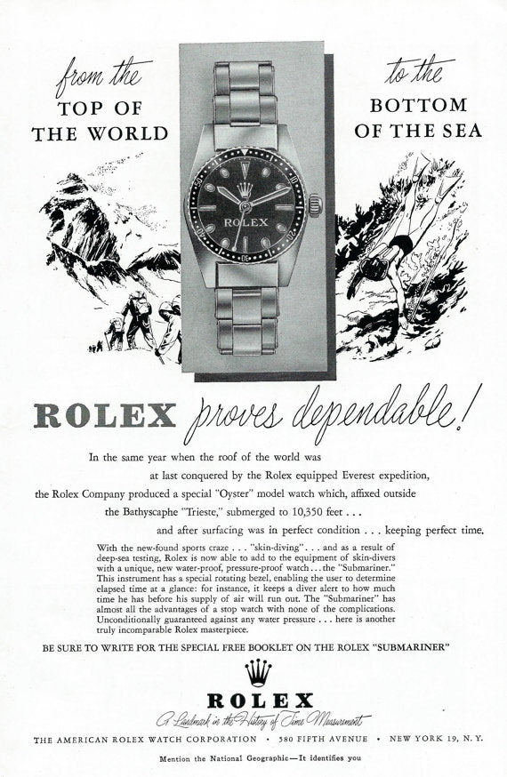 Rolex Submariner Advertisement 1954