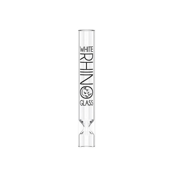 Pair of White Rhino Chillum 4" Heavy Duty Glass Pipe with Silicone Cap 