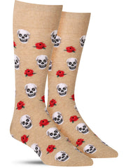 Cool skull and rose pattern novelty socks for men