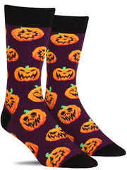 Cool Halloween Jack-o'-lantern socks for men 