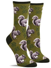 Fun novelty socks with squirrels on them