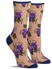 Fun wine grape socks for women