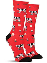 Fun cow socks for women