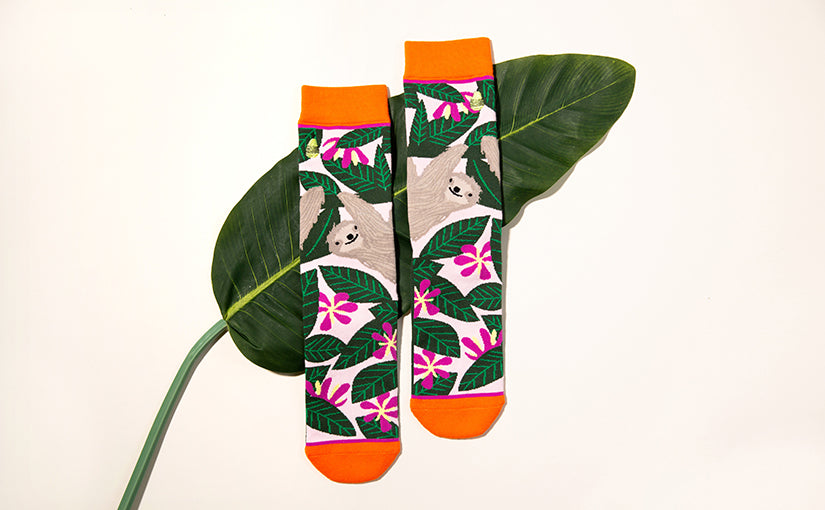 cute sloth socks for women by Woven Pear