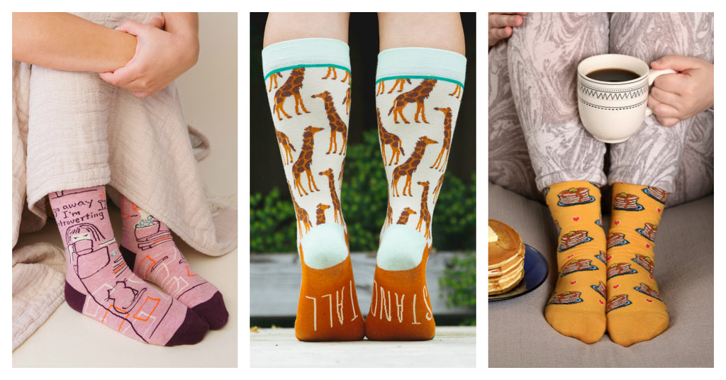 A variety of women's novelty socks