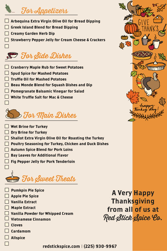 Thanksgiving Ingredient Checklist