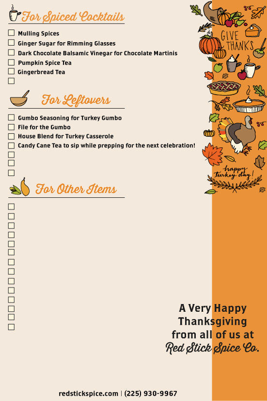 Thanksgiving Ingredient Checklist