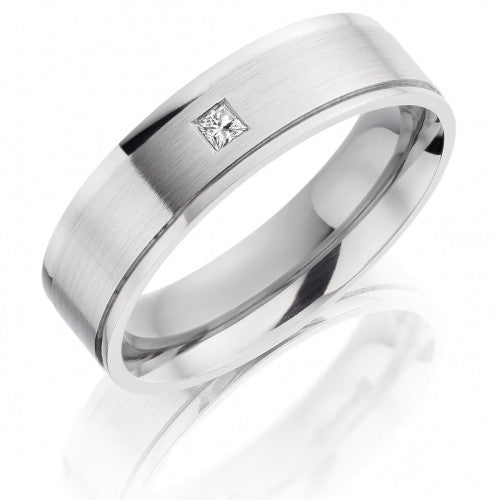 Platinum his  hers bold diamond wedding ring set