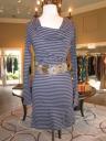 Navy/Gray Striped Dress: $68 vintage belt:$68
