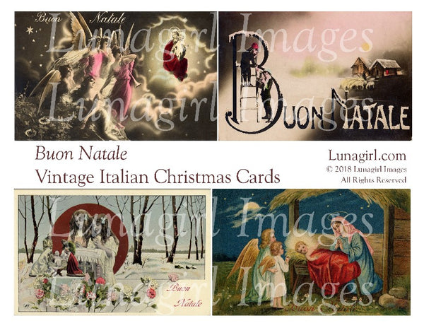 Buon Natale History.Buon Natale Vintage Italian Christmas Cards Lunagirl